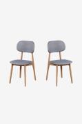 Wood FurnitureSpisestuestol sett med to Bari, lys gråBrunStolerFra Hom...