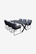 LifestyleGardenBord 190 cm og 6 stk Mikado-stolerSvartSpisegrupperFra ...