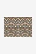 PimpernelBordbrikker Morris & Co Strawberry Thief Brown 4-pkFlerfarget...