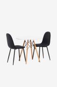Venture HomeSpisegruppe Danburi med 2 stk spisestoler PolarHvitSpisegr...