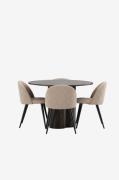 Venture HomeSpisegruppe Olivia med 4 stk stoler VelvetBrunSpisegrupper...