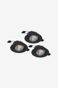 EGLOInnfelt lys Saliceto 88 Mm 4000K Set Of 3SvartSpotlysFra Homeroom