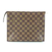 Pre-owned Brunt stoff Louis Vuitton kosmetisk veske