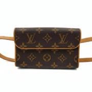 Pre-owned Brunt lerret Louis Vuitton florentinsk clutch