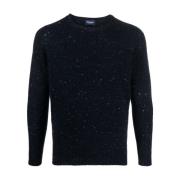 Midnight Blue Speckle-Strikket Genser