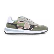 Army Fabric Sneakers med Semskede Innlegg