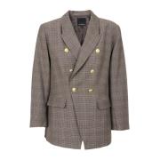 Klassisk Rutete Blazer - Cappuccino