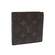 Pre-owned Brunt lerret Louis Vuitton lommebok