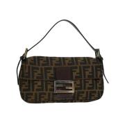 Pre-owned Brunt lerret Fendi baguette