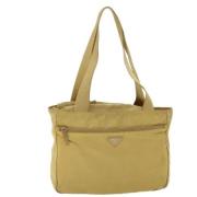 Pre-owned Beige Canvas Prada skulderveske