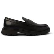 Premium Svart Skinn Loafers