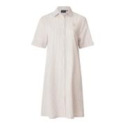 Beige/White Lexington Home Hailey Cotton Seersucker Nightshirt Nightgo...