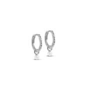 Belle Pearl Hoops - Silver