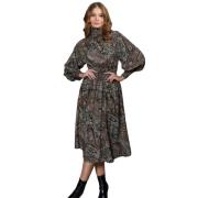 Alicia Kjole - Paisley Print Midi Kjole