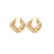 Gold Crystal Haze Croissant Hoops - Pink Sprinkles Tilbehør