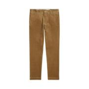 Beige Corduroy Slim-Fit Chinos