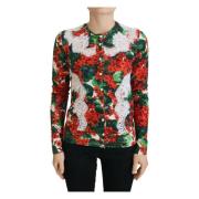 Multifarget Ull Blomstrete Cardigan Genser