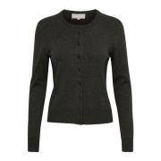 Elegant Mørk Grå Melange Cardigan