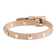 Leather Stud Bracelet Mini Latte W/Matte Gold