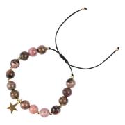 Stone Bead Bracelet 8 MM Rose Blacks