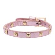 Leather Stud Bracelet Mini Rose Metallic