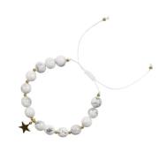 Stone Bead Bracelet 8 MM White Marble