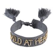 Woven Friendship Bracelet Thin Wild AT Heart Dark Grey