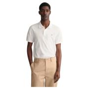 Hvit Shield Pique Polo Shirt