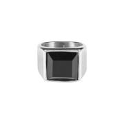 Svart Onyx Rustfritt Stål Ring