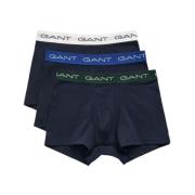 3-Pack Trunks Boxer, Marineblå, Kort Lengde