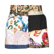 Patchwork Print Høytlivsshorts