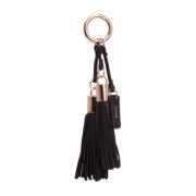 Leather Twin Tassel Nappa Black W/Gold