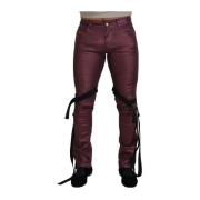 Magenta Bomull Avslappet Denim Jeans