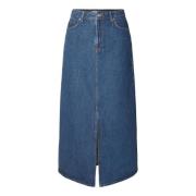 Esther Hw Mid Blue Denim Skirt - Medium Blue Denim