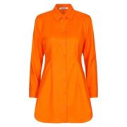 Raw Shirt Dress - Mandarin Orange