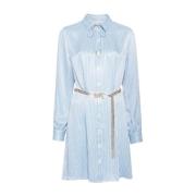 Klar Blå Chain Shirtdress