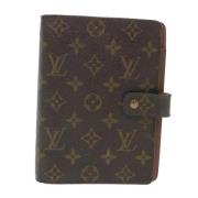 Pre-owned Brunt lerret Louis Vuitton Agenda