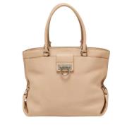 Pre-owned Beige Laer Salvatore Ferragamo Tote