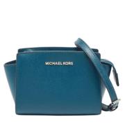 Pre-owned Bla skinn Michael Kors Crossbody veske