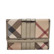 Pre-owned Metallisk belagt lerret Burberry lommebok