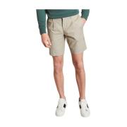 Beige Plisserte Shorts