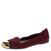 Pre-owned Burgunder semsket skinn Yves Saint Laurent Flats