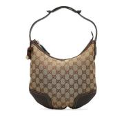 Pre-owned Brunt skinn Gucci Hobo veske