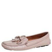 Pre-owned Beige skinn Prada flate sko