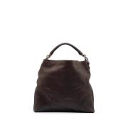 Pre-owned Brunt skinn Gucci Hobo veske