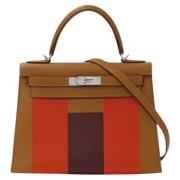 Pre-owned Brunt skinn Hermes Kelly