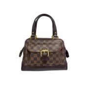 Pre-owned Brunt lerret Louis Vuitton veske