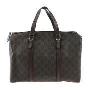 Pre-owned Brunt lerret Gucci Boston veske