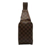 Pre-owned Brunt lerret Louis Vuitton Crossbody veske