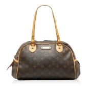 Pre-owned Brunt lerret Louis Vuitton Montorgueil